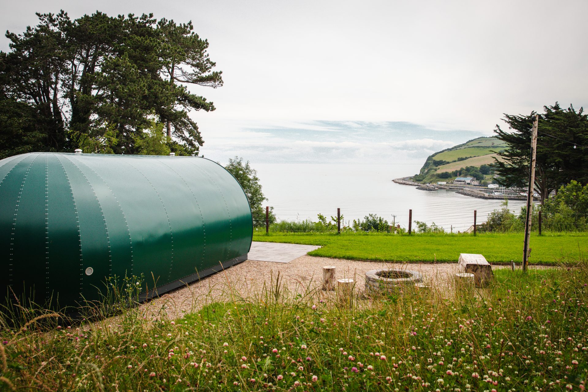 Ocean View Pod accommodation overlooking the sea