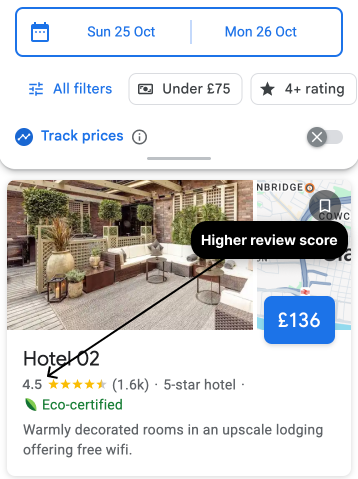 Google review score
